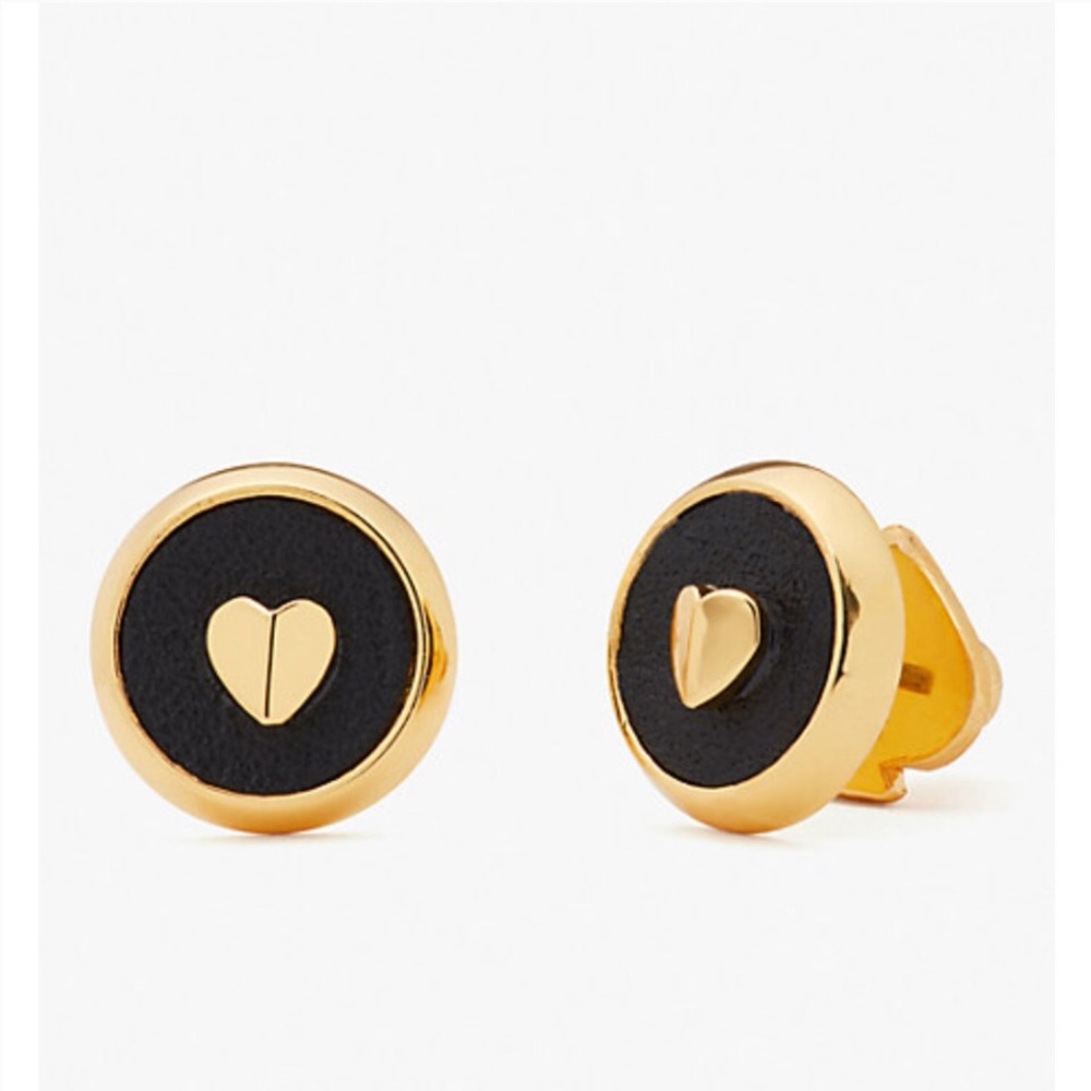 $58 Kate Spade heartful stud earrings in black